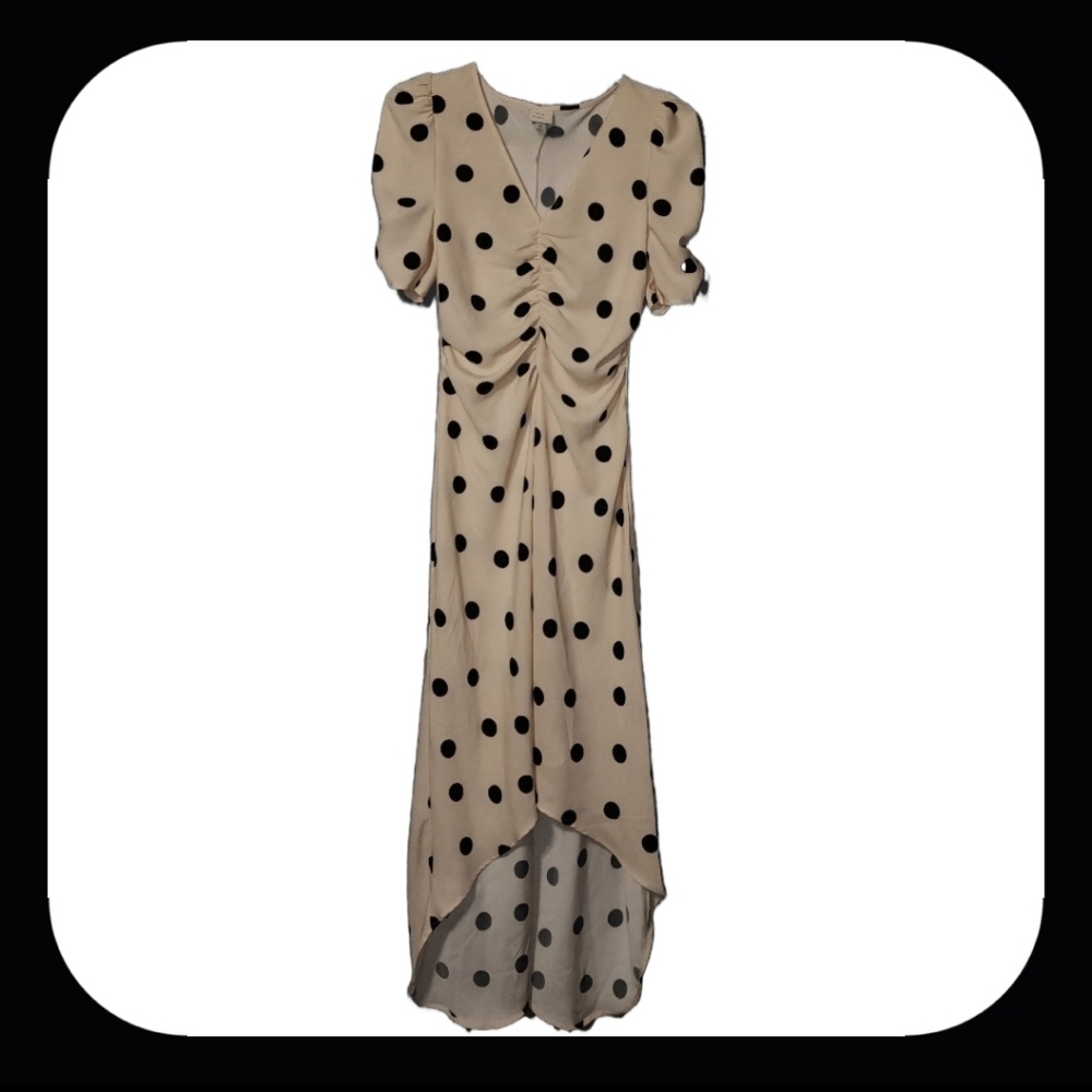 Retro-Inspired Polka Dot Women's Dress, Extra Small